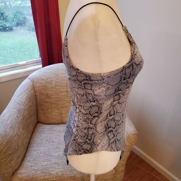 Gaze Gray Snake Print Snap Bodysuit Medium - Picture 7 of 9